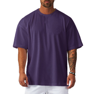 <span class=keywords><strong>Maglie</strong></span> da ginnastica da uomo con mezza manica a tracolla <span class=keywords><strong>per</strong></span> Fitness attive Top estivo in maglia oversize da <span class=keywords><strong>palestra</strong></span> - Product Image 1