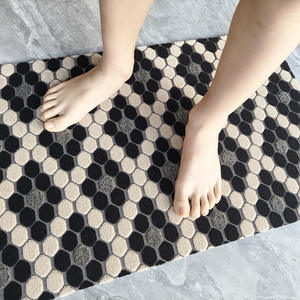 Alfombra de Baño Jacquard de Bucle Rectangular Antideslizante, Resistente a las Manchas, Fácil de Limpiar, para Baño, Pasillo, Hotel, Tamaño Personalizado Disponible - Product Image 1