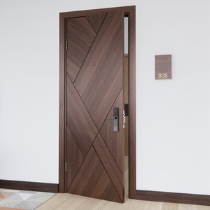 Porte d'hôtel insonorisée au design moderne et intelligent, porte coupe-feu pré-montée pour appartement, porte intérieure de chambre insonorisée pour hôtel - Product Image 3