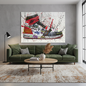 Graffiti Sneaker <b>Canvas</b> Print Modern Art Deco Shoe Art <b>Wall</b> Hanging Panel Print - Product Image 3