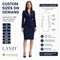 Robe crayon moulante à revers cranté en satin uni, manches longues, taille froncée croisée, longueur genou, fabrication OEM ODM, marque privée