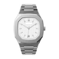 Relojes de Marca de Lujo para Hombre, Diseño de Esfera Personalizado, Acero Inoxidable, Movimiento Japonés, Esfera Negra Texturizada, Precio al por Mayor