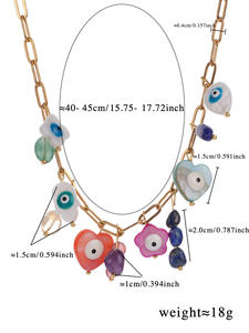 Collar bohemio de cuentas de nueva moda europea y americana, collares de ojo de diablo de piedra Natural de alta calidad para mujer - Product Image 5