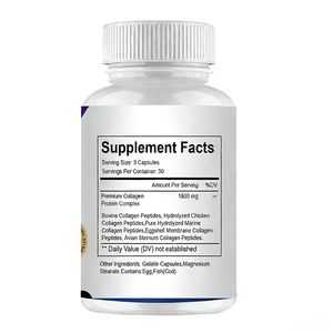 Produits de beauté à base de <span class=keywords><strong>peptides</strong></span> de <span class=keywords><strong>collagène</strong></span> de qualité supérieure, marque privée, vente chaude, 1800 mg par portion, favorise la récupération et les performances, 90 capsules - Product Image 5