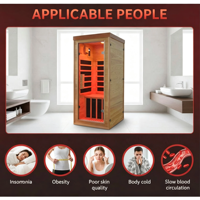 PLT - Sauna infrarouge moderne en bois massif avec fenêtres en traversée, chauffage à faible EMF, capacité 1 personne, pour appartement et villa