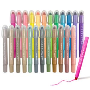 Y711 Nuevo Juego de 24 Marcadores de Gel Pastel para Biblia, Resaltadores de Papelería, Coloridos, Sin Sangrado, Punta Plana, Tipo Pincel - Product Image 3