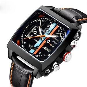 Drioshipping Top Brand Luxury Men Vintage Genuine Leather Strap Square PAULAREIS <b>Automatic</b> Mechanical Watch - Product Image 1