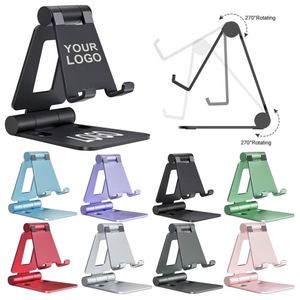 Soporte de Escritorio Plegable Doble para Teléfono Móvil y Tablet, de Aleación de Aluminio, con Logotipo Personalizado, Regalo Empresarial - Product Image 1