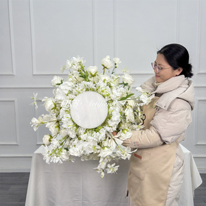 Décorations florales pour événements festifs, boule de fleurs personnalisable, boule de fleurs en soie rose, centre de table - Product Image 5