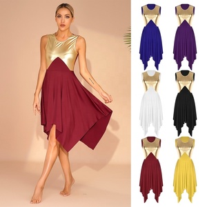 Robe de danse pour femmes en gros, robe de danse lyrique pour chorale, costume de culte religieux, robes métalliques pour performance scénique et concours - Product Image 1