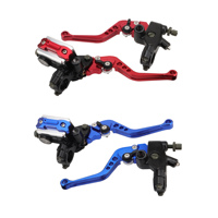 GOOFIT Leviers de Frein et d'Embrayage Hydrauliques Universels CNC Réglables avec Réservoir pour Scooter et VTT