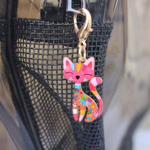 Hot-Selling Colorful Printed Civet Cat Metal <b>Keychain</b> <b>Personalized</b> Fashionable Alloy Key Pendant Accessory - Product Image 3