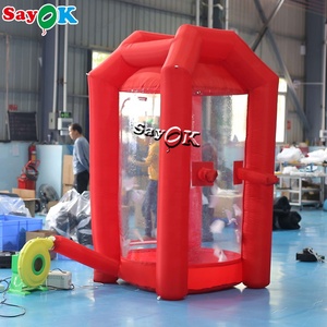 New Style <strong>Inflatable</strong> Cube Cash Money Catching Grab Machine Booth Money Grabbing Game <strong>Inflatable</strong> Money Flying Machine - Product Image 4