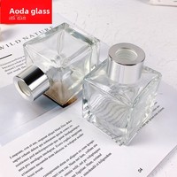 Bouteilles diffuseurs d'arômes en verre transparent haute qualité, carrées, 50 ml, flacons vides, mécanisme sans flamme, pour bâtonnets diffuseurs – Vente en gros
