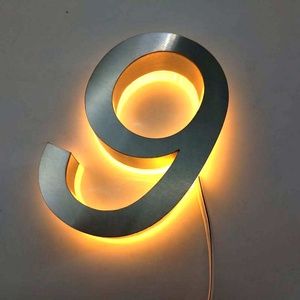 Número de Dirección Iluminado LED de Acero Inoxidable de 5 Pulgadas de Altura, Placa de Número de Puerta Iluminada para Oficina, Bar, Hogar, Jardín, Casa - Product Image 2