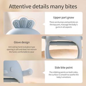 Guantes Mordedores Unisex para Bebés Recién Nacidos, Libres de BPA, Personalizados, Anti-Ingesta, de Silicona de Grado Alimenticio, Chupete, Juguete Suave para el Cuidado de la Dentición Infantil - Product Image 4