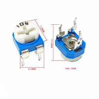 Resistencia Ajustable Horizontal RM065 Azul y Blanca 10K/1K/2K1M/20/50/100 Ohmios/102/103/203/104