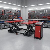 Elevador de Tijera Hidráulico Portátil Runche para Autos, 3000 kg/3.0 t, Plataforma Móvil de Altura Media con Motor de 2.2 kW, Multivoltaje, 10 Años de Vida Útil