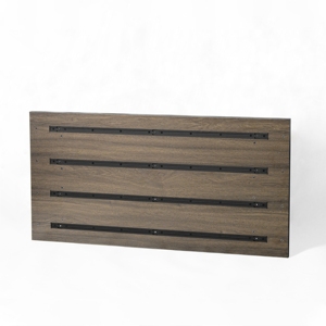 Bureau debout électrique réglable en hauteur SAMDI moderne à moteur unique, couleur noyer, avec plateau ergonomique inclus - Product Image 3