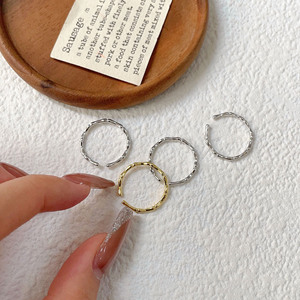 S925 Pure Silver Bamboo <b>Ring</b> Women's Minimalist Arc Design Fine Jewelry Everyday Wear - Product Image 3