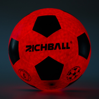 Nouveau Ballon de Football Lumineux LED Orange Tendance 2026 en Caoutchouc, Taille 5