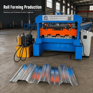Hydraulische Motorpumpen-Getriebe-Bodenbelag-Rollformmaschine Metallblech-Flutenformungsanlage für Bodenplattenproduktion - Product Image 2
