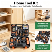 Ensemble d'outils à main multifonctionnels, kit de réparation domestique polyvalent avec étui de transport pour l'assemblage et la réparation de meubles