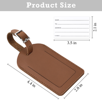 Étiquettes de bagage de voyage de luxe en cuir véritable souple, faites à la main, durables, pour sac à dos, valise, sac à main, élégantes et protectrices de la vie privée