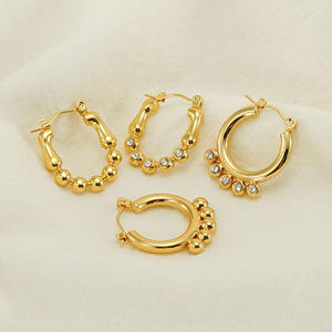 Pendientes <span class=keywords><strong>de</strong></span> aro punteados <span class=keywords><strong>de</strong></span> lujo con <span class=keywords><strong>precio</strong></span> al por mayor, pendientes <span class=keywords><strong>criollos</strong></span>, <span class=keywords><strong>aros</strong></span> bohemios chapados en <span class=keywords><strong>oro</strong></span>, joyería chapada en <span class=keywords><strong>oro</strong></span> <span class=keywords><strong>de</strong></span> acero inoxidable <span class=keywords><strong>de</strong></span> 18 quilates - Product Image 1