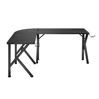 Bureau d'ordinateur de bureau de club de jeu en gros, table de course en forme de L, lumières led RBG, configuration de jeu, bureau d'angle avec USB pour PC