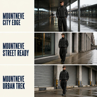 Ensemble veste et pantalon streetwear techwear noir pour homme, respirant, doublure en mesh solide, bande réfléchissante 3M, imperméable et coupe-vent