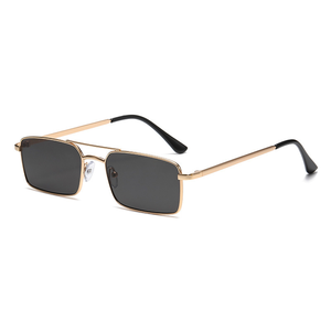 Lunettes de soleil carrées rétro unisexes, monture métallique pleine, verres PC, protection UV400, plusieurs couleurs disponibles, pour la conduite, les sorties, les fêtes, la rue - Product Image 2