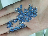 Rhinestone Kristal Kaca Putih OPL AB Hotfix Perekat Setrika, 12 Sisi, untuk DIY Seni Kuku, Pakaian, dan Kerajinan