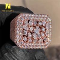Nouveau design bague personnalisée en argent sterling 925 testeur de diamants Hip Hop Moissanite bijoux bagues en diamant taille riche femmes hommes