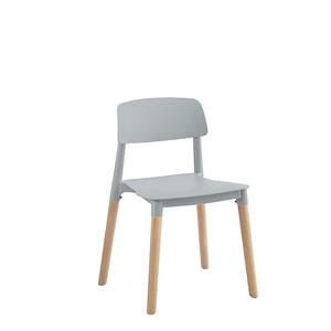 Cheap Price Stackable Indoor PE PP Leisure <b>Wooden</b> Leg Plastic Seat Cafe Restaurant Dining <b>Chair</b> - Product Image 6