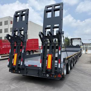 <span class=keywords><strong>Semirremolque</strong></span> de Plataforma Baja Multieje, Remolque de Camión con <span class=keywords><strong>Cuello</strong></span> de <span class=keywords><strong>Cisne</strong></span>, Capaz de Transportar Mercancías con Sobrepeso, Capacidad de Carga de 100T. - Product Image 3