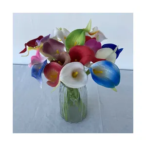 Hoge Simulatie Faux Bloemen Enkele Witte Pu Calla Lelie Kunstmatige Real Touch Bloemen