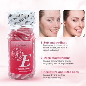 Suero Facial y Corporal Antienvejecimiento con Ácido Hialurónico, Aloe Vera y <span class=keywords><strong>Vitamina</strong></span> <span class=keywords><strong>E</strong></span> <span class=keywords><strong>para</strong></span> Hidratar y Blanquear, 90 Cápsulas/Botella - Product Image 2