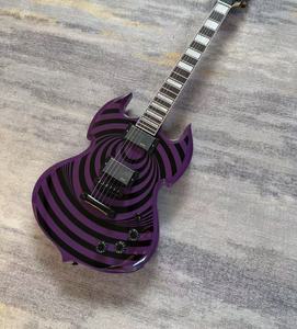 Guitarra Eléctrica <span class=keywords><strong>Odin</strong></span> Zakk de Alta Calidad con Cuerpo de Caoba, 6 Cuerdas, Estilo Anillo Negro y Verde, con Pastillas Equipadas y Herrajes Dorados en los Extremos de los Trastes - Product Image 4