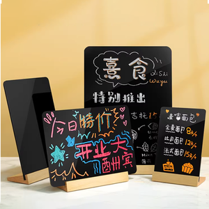 Mini tableau d'affichage portable créatif effaçable, mini tableau noir en bois, panneau d'affichage - Product Image 1