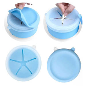 Grosir Set mangkuk makanan ringan tahan air lipat anti-jatuh warna-warni mangkuk isap silikon makan makanan dapat dilipat anjing kucing - Product Image 3