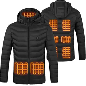 Jaqueta aquecida elétrica, design personalizado de fábrica, 4/8/9/11, zona de aquecimento, para homens