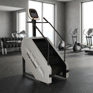 Máquina de cardio comercial para quemar grasa corporal completa, con estructura amortiguadora y subida de escaleras eléctrica de color blanco puro. - Product Image 3