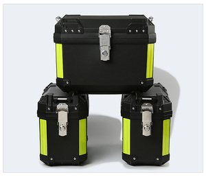 <span class=keywords><strong>Maletero</strong></span> de aluminio para motocicleta con diseño de 68L X y respaldo, <span class=keywords><strong>maletero</strong></span> grande para patinete eléctrico, caja trasera Universal de Color arcoíris para motocicleta - Product Image 4
