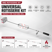 Kit de broche de rôtissoire réglable en acier inoxydable 304 avec moteur électrique pour barbecue extérieur – Vente en gros