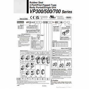 Électrovanne pneumatique SMC Produit de vannes de commande VP342K-5DZ1-02NA-F - Product Image 1