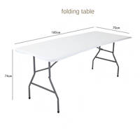 Table et chaises pliantes rectangulaires en plastique HDPE blanc, populaires pour les événements intérieurs et extérieurs, mariages, pique-niques et repas – Offre Spéciale