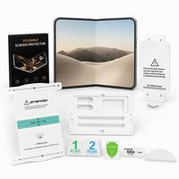Protection d'écran avec kit d'installation pour iPhone Duo, ensemble de protection d'écran extérieur en verre trempé et intérieur en TPU, vente en gros