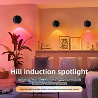 Lampu Dinding LED Mini Modern ABS Isi Ulang USB Sensor Kontrol Jarak Jauh Putih Hangat (3500K) untuk Rumah Kantor, Pemasangan di Dinding