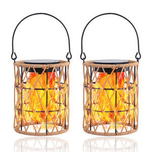 Xinlijin <b>Solar</b> Bamboo <b>Lantern</b> Led Light <b>Outdoor</b> Garden Balcony Decorative Hanging Lamp - Product Image 5